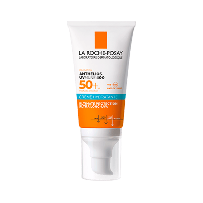 Frasco de creme hidratante La Roche-Posay Anthelios com proteção solar SPF 50+