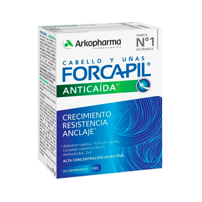 Embalagem de suplementação FORCAPIL Anticaída para cabelo e unhas