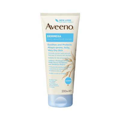 Frasco de creme Aveeno Dermexa para pele seca