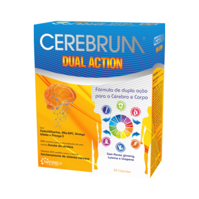 Suplemento alimentar CEREBRUM DUAL ACTION com 30 cápsulas para cérebro e corpo