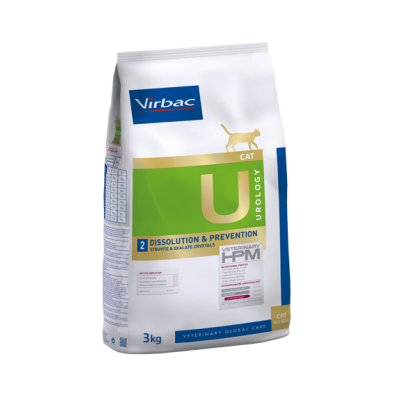Saco branco de comida para gatos Virbac Urology 3kg
