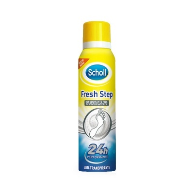 Spray desodorizante para pés Scholl Fresh Step, amarelo e azul