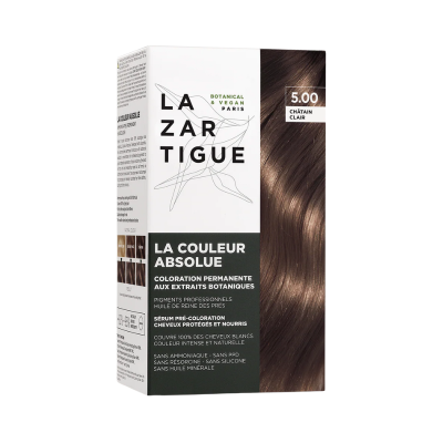 Caixa de coloração permanente para cabelo LAZARTIGUE castanho claro 5.00