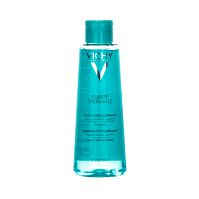 Frasco azul de tónico facial Vichy Pureté Thermale 200 ml