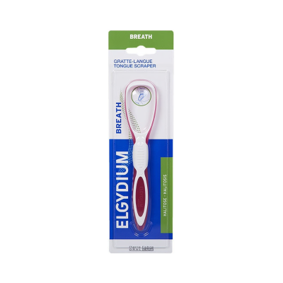 Raspador de língua ELGYDIUM BREATH na embalagem