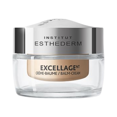 Pote de creme facial Institut Esthederm Excellagent com tampa prateada