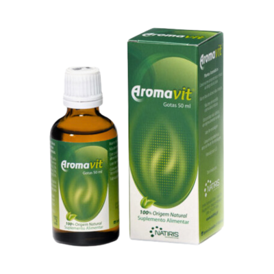 frasco e caixa do suplemento alimentar AromaVit
