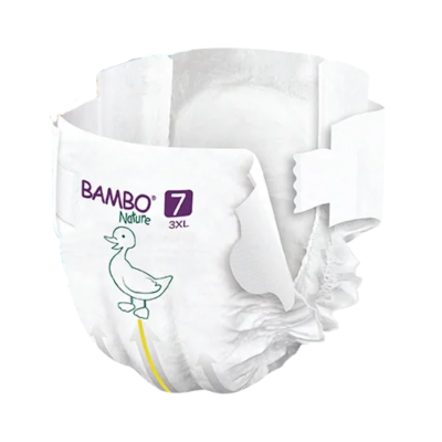 Fralda descartável BAMBO Nature tamanho 7 3XL com desenho de pato