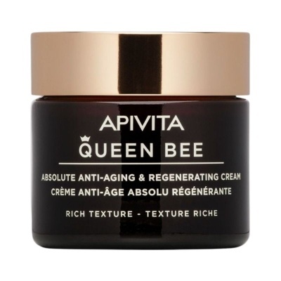 Frasco de creme anti-envelhecimento APIVITA QUEEN BEE com tampa dourada