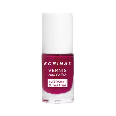 Esmalte de unhas vinho com tampa branca e texto ECRINAL