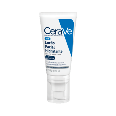 Tubo de Loção Facial Hidratante CeraVe PM em fundo branco