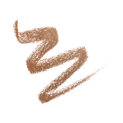 Traço em castanho claro de maquilhagem num fundo branco