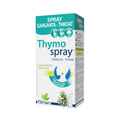 Embalagem de spray para garganta Thymo spray com tomilho, sem hortelã e sem açúcar