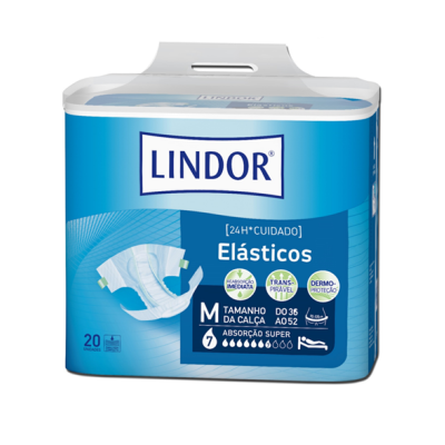 Pacote azul de pensos elásticos LINDOR tamanho M com 20 unidades