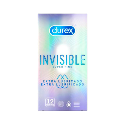 Embalagem Durex Invisible super fino extra lubrificado 12 preservativos