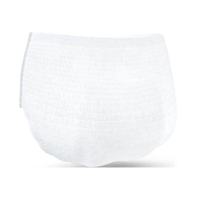 Fralda descartável branca com textura e elástico na cintura