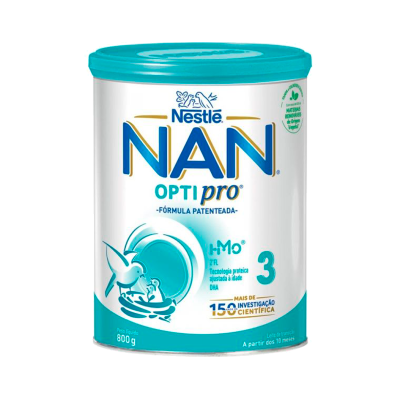 Lata de fórmula infantil NAN OPTIPRO azul e branca 800g