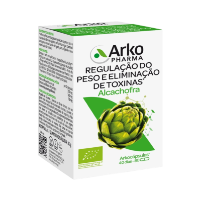 Caixa de suplemento Arko Pharma Alcachofra para regulação do peso e eliminação de toxinas