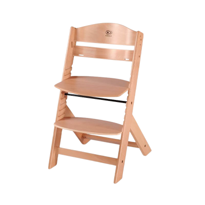 Cadeira infantil de madeira clara ajustável com logo KIDDESIGN