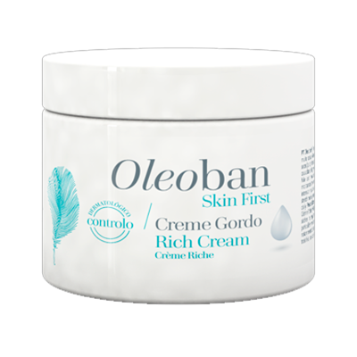 Frasco branco de creme Oleoban Skin First Creme Gordo Rich Cream