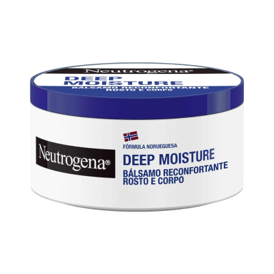 Frasco de creme Neutrogena Deep Moisture bálsamo reconfortante rosto e corpo