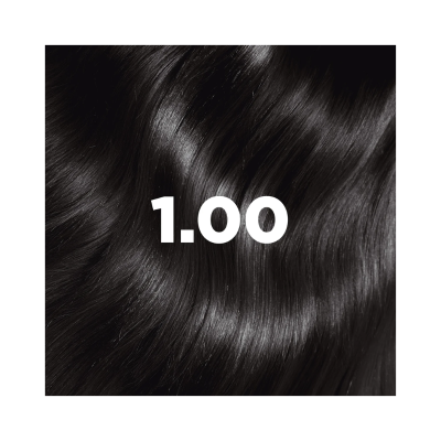 Cabelo ondulado preto com número 1.00 em branco