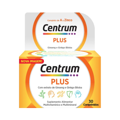 Suplemento multivitamínico Centrum PLUS com 30 comprimidos