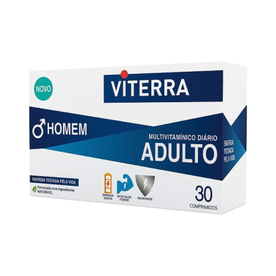 Embalagem de multivitamínicos VITERRA para homem adulto