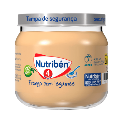Frasco de comida para bebé Nutriben sabor Frango com legumes