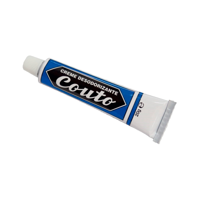 Tubo azul e branco de creme desodorizante Couto 20g