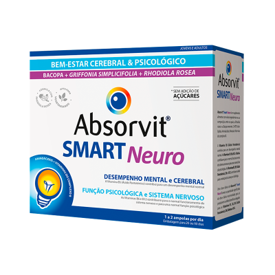 Embalagem de suplemento Absorvit SMART Neuro para bem-estar cerebral e psicológico