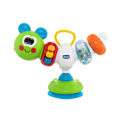 Brinquedo infantil de plástico colorido com ventosa e cilindros giratórios