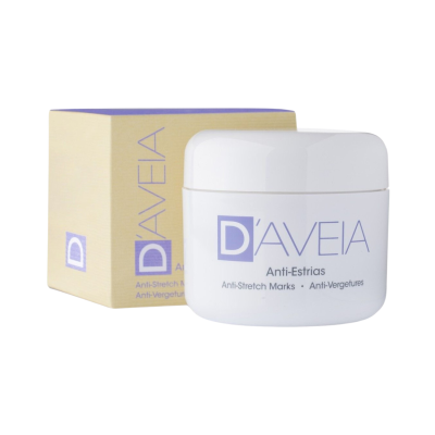 Frasco e caixa de creme anti-estrias DAVEIA