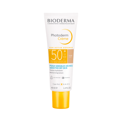 Tubo branco com tampa amarela de creme Bioderma Photoderm SPF 50+