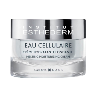 creme hidratante melting moisturizing cream em frasco de vidro com tampa prateada