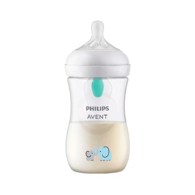 Biberão transparente com elefantes e texto Philips Avent