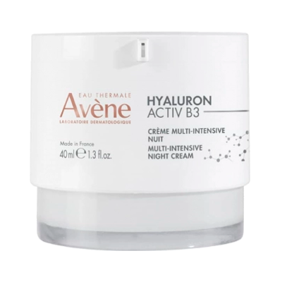 Frasco de creme facial Avène HYALURON ACTIV B3 de 40 ml para uso noturno