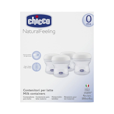 Pack de 4 contentores para leite Chicco NaturalFeeling