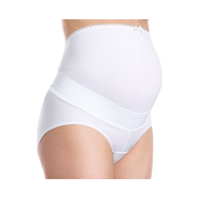 Roupa interior de maternidade branca com suporte alta e renda