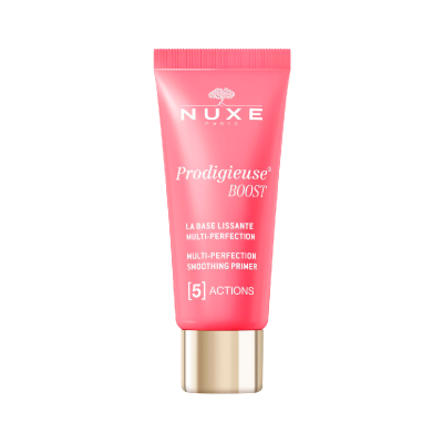 Tubo rosa com primer suavizante NUXE Prodigieuse Boost