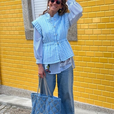 Colete&#x20;Vichy&#x20;azul