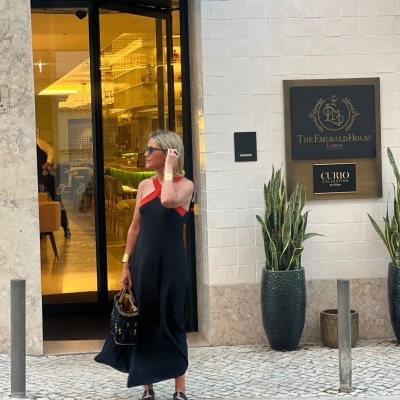 Vestido&#x20;cruzado&#x20;bicolor