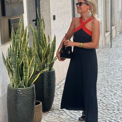 Vestido&#x20;cruzado&#x20;bicolor