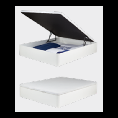 Base de cama branca com compartimento de armazenamento