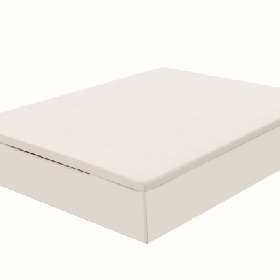 Cama branca com colchão branco em fundo branco