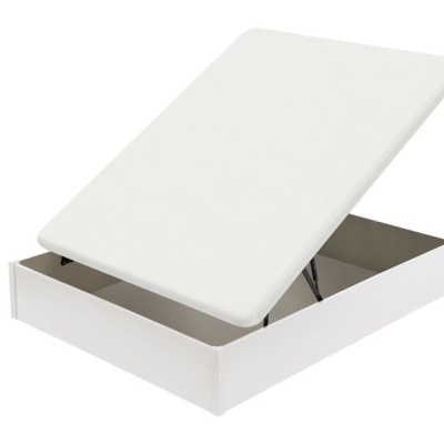 Estrado articulado branco com superfície acolchoada levantada