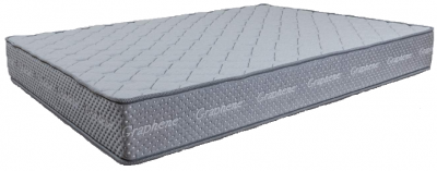 Colchão cinza com padrão acolchoado e texto Graphene nas laterais