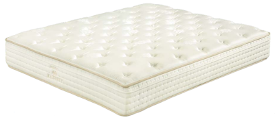 Colchão branco acolchoado retangular com padrão de botões