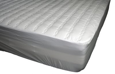 Colchão branco com padrão em relevo e capa elástica branca