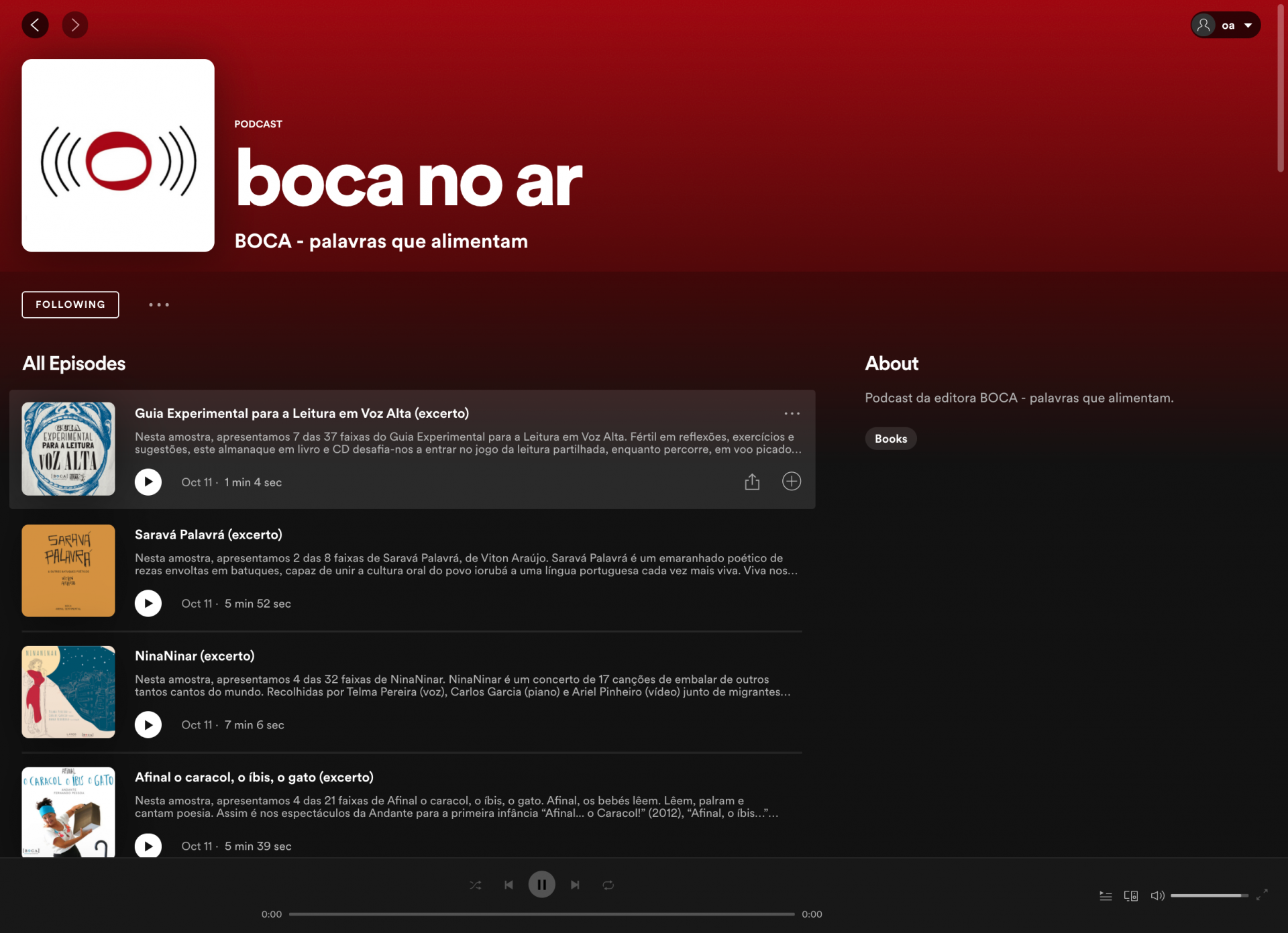 A BOCA também está no Spotify